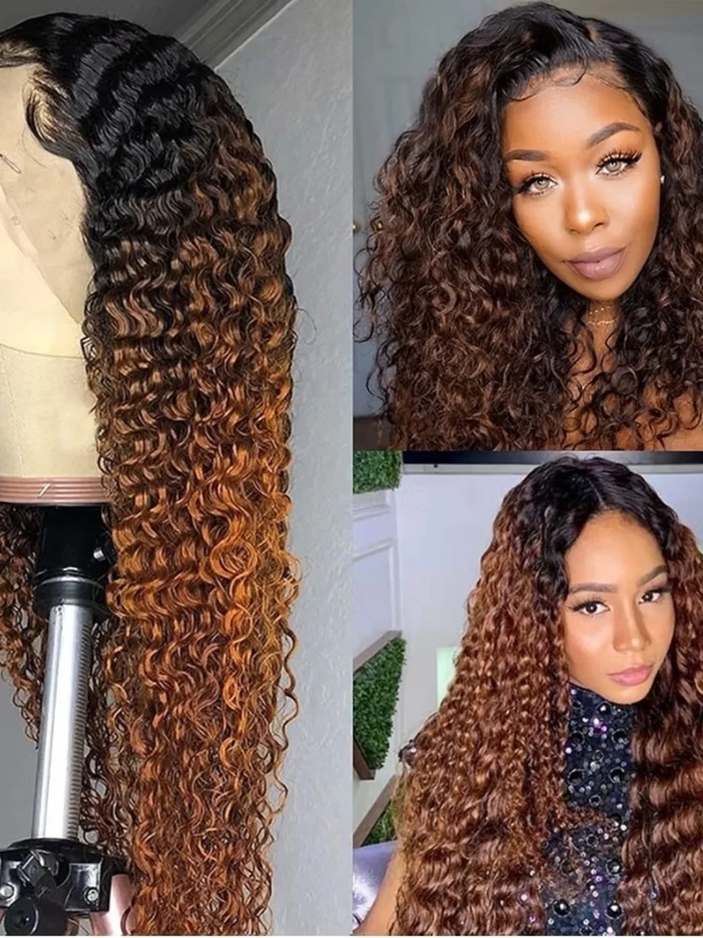 NEW Qdomeiai 16 inch Curly Wave 13*4 HD Lace Frontal Human Hair Wig.180%Density